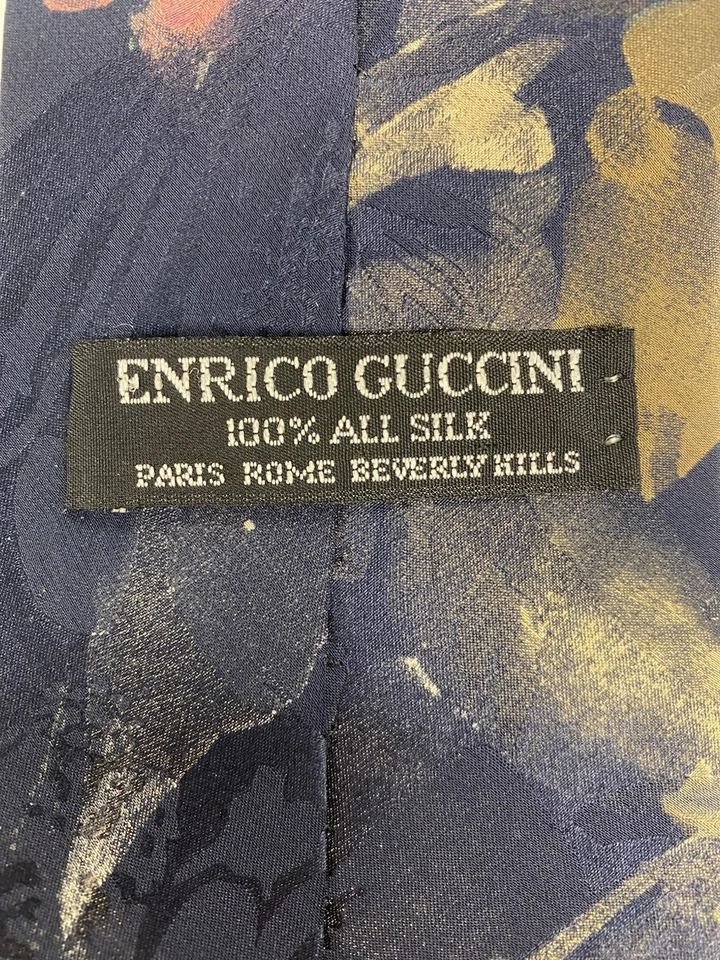 Lote de 2 corbatas abstractas vintage Enrico Guccini años 90 audaz seda cuello corbata Foto 3 de 4