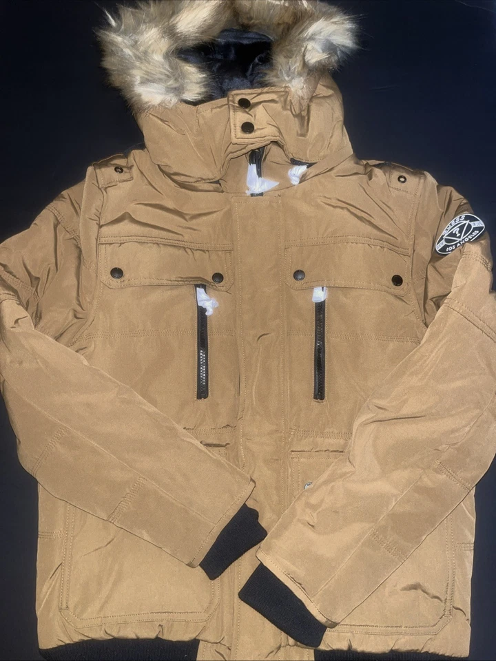 Men’s Guess Dustin Parka Jacket Parka Removable Hood Size Small Read Description - Image 2 of 4