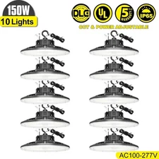 10Pack 150W UFO High Bay LED Light 3000K/4000K/5000K Adjustable, 22500Lumens DLC