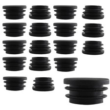 20Pcs 32mm 1-1/4Inch Round Plastic Plug, Pipe Tubing End Cap, Black Furnitur...