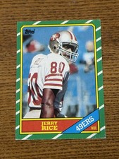 Jerry Rice 1986 Topps Rookie Card #161 49ers. rookie card picture