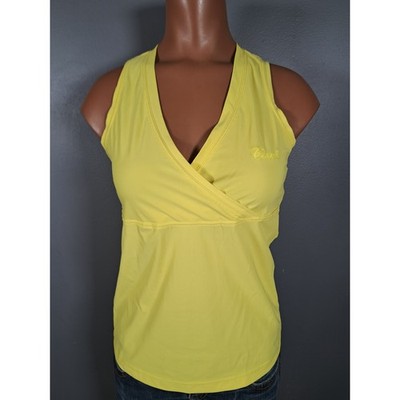 Casall Womens Yellow Racerback Activewear Tank Top Surplice V-Neck Size M