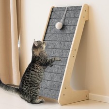 Felt Cat Scratcher LShaped Carpet Scratching Ramp with Toy Ball 1 PCS