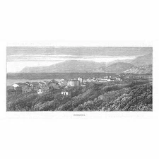 ITALY View of BORDIGHERA - Antique Print 1883
