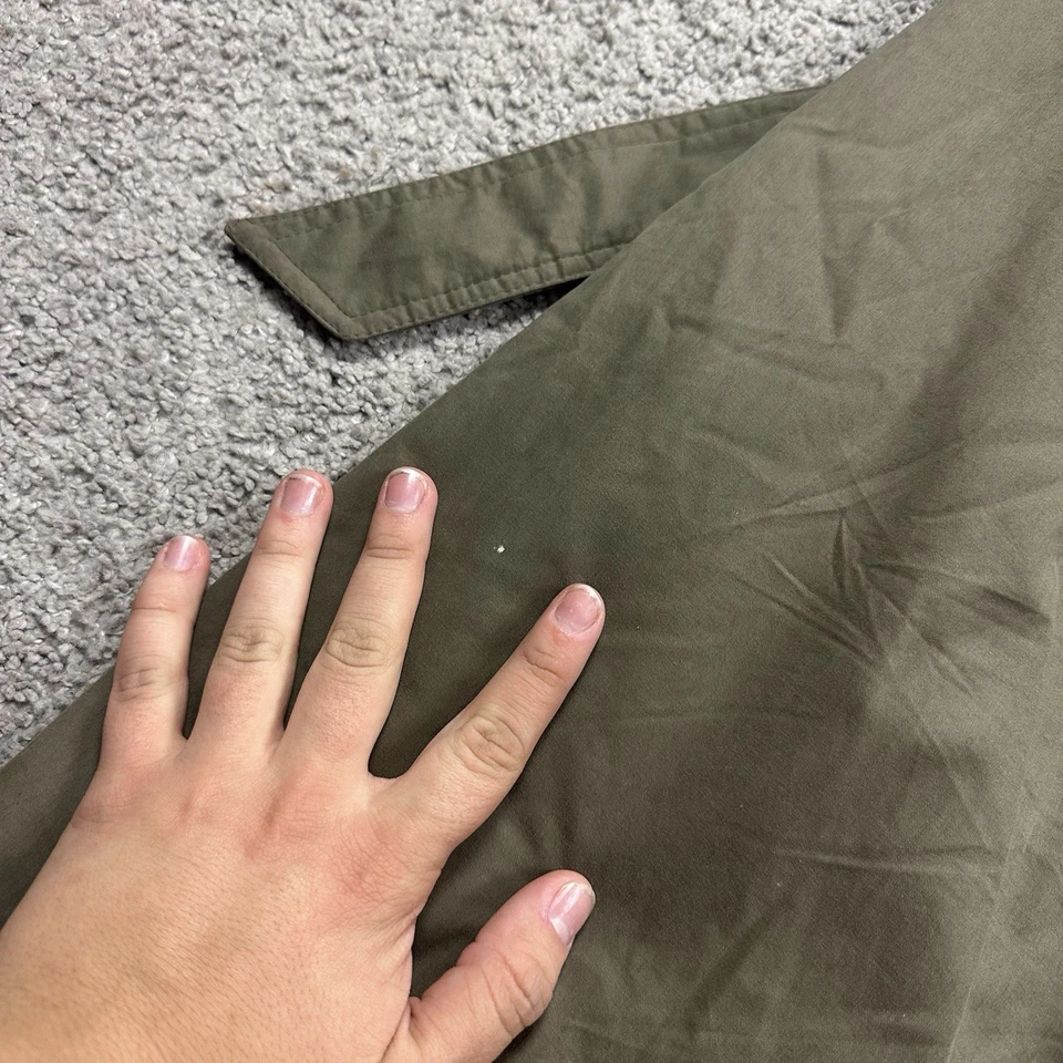 Giorgio Armani Men's Vintage Olive Wool Belted Military Trench Coat Size XL - Image 2 of 4