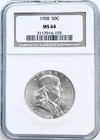 1958 Franklin Half Dollar 50C NGC MS64