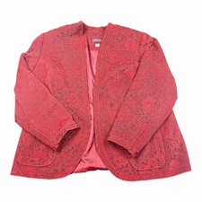 Coldwater Creek Open Jacket Blazer Women's Small Petite Floral Texture Lagenloo