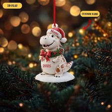 Personalized Dinosaur 2D Acrylic Ornament 2025, Cute Custom Name