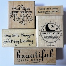 Lot of 5 New Baby Rubber Stamps Newborn Welcome Home Blessing Beautiful