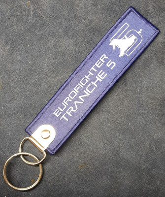 Schlüsselanhänger '' REMOVE BEFORE FLIGHT '' Eurofighter Tranche 5 gestickt