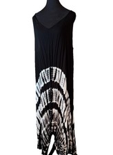 Chelsea  Theadore 3X Plus Black & White Sleeveless Maxi Dress Or Cover Up EUC