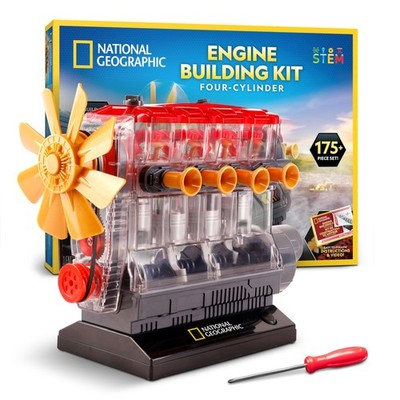 National Geographic 4-Cylinder Engine Building Kit   One Size, Multicolor 