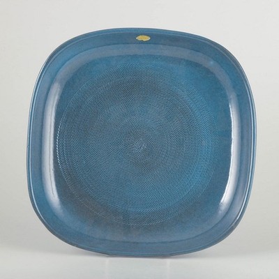 Ingrid Atterberg for Upsala Ekeby, Sweden. Square stoneware dish 'Bris'. 1960s.