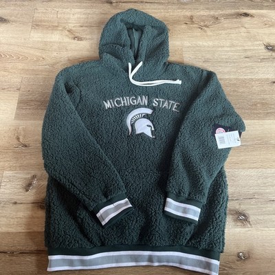 Michigan State GIII Hoodie Women s Large Green Sherpa Lined Spartans Hoodie
