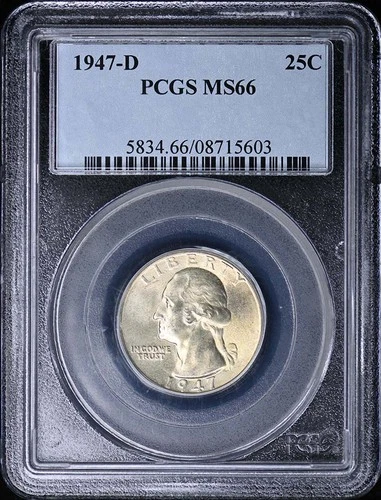 1947-D 25C Washington Quarter PCGS MS66