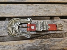 Gorgeous Navajo Signed M 925 Sterling Four Piece Belt Buckle