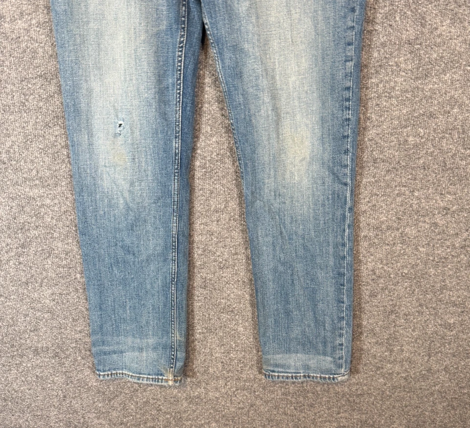 Pantalones de mezclilla Banana Republic para hombre 34x32 azul calce ajustado lavado claro desgastados informales Foto 2 de 4