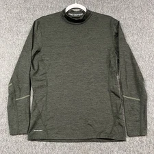 Layer 8 Shirt Mens Medium Gray Pro Defend Qwick Heat Dry Long Sleeve