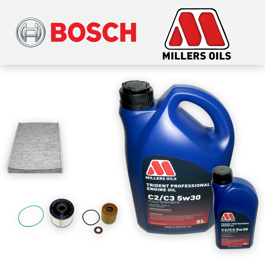 SERVICE KIT for PEUGEOT 508 2.0 HDI DW10C OIL FUEL CABIN FILTER +OIL (2010-2018)