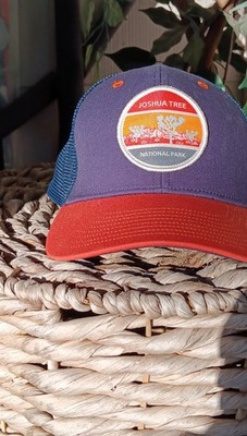 Joshua Tree National Park Trucker Hat Blue Red Patch Mesh Back Adjustable