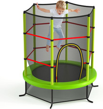 Toddler Trampoline, 55  Trampoline for Kids with Bottom-To-Top All-Round Enclosu