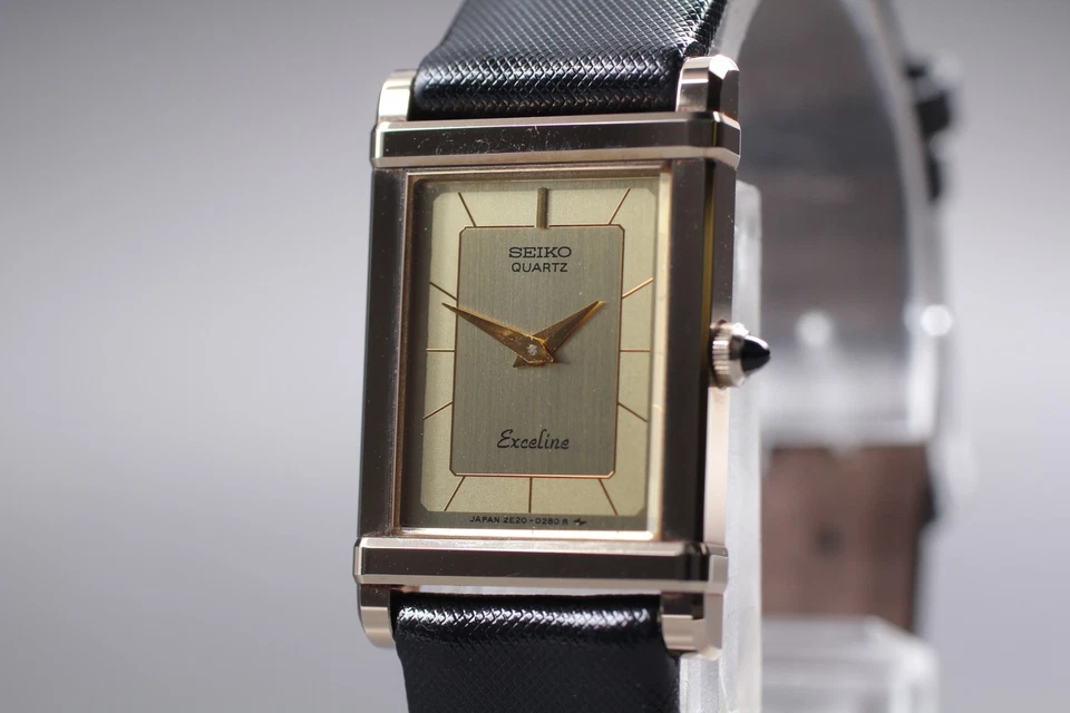 Reloj de mujer vintage 1984 [N como nuevo] Seiko Exceline 2E20-5190 dorado tungsteno tanque Qz Foto 2 de 4