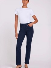 NYDJ Blue Dark Wash Slim Straight Mid Rise Jeans Size 8