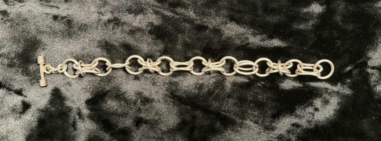 Unique Link 925 Sterling Silver Toggle Bracelet; … - image 1
