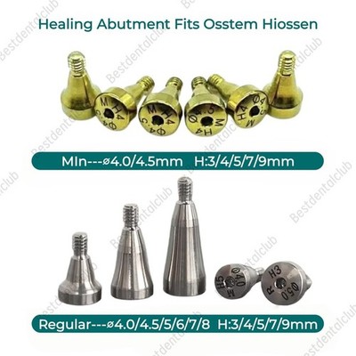 50Pcs Osstem Dental Caps Healing Abutment Cap Mini Regular Platform Fits Hiossen