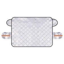 63 Inch 3 Layers Car Windshield Snow Cover with 9 Magnetic Edges, Silver