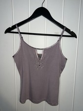 Vintage Gharani Strok Lavender Beaded Cami Top Size 10