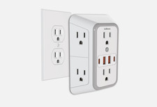 6 Outlet Extender Surge Protector Multi Plug Wall Adapter USB Charger Ports with