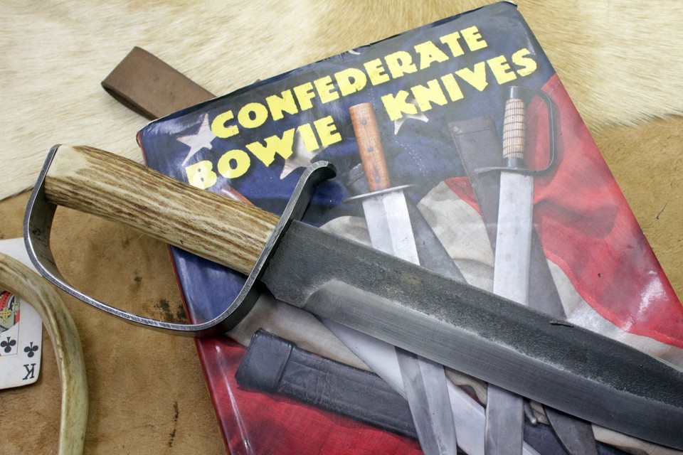 BOWIE KNIFE D-GUARD SABER CIVIL WAR SECESSION CONFEDERATE ARMY CARBON ...