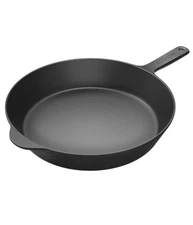 COOKLIFE 12" Inch Smooth Pre-Seasoned Cast Iron Skillet w/ Handle Cover NEW