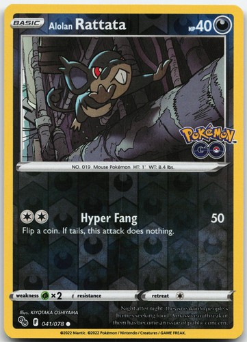 Alolan Rattata 041/078 Pokémon GO Reverse Holo