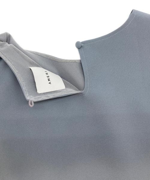 Ameri                    sheer sleeve blouse blue… - image 4