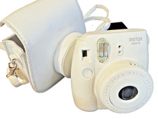 Fujifilm Instax Mini 8 Instant Film Camera White Beautiful Matching Leather Case