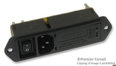 1Pc TE CONNECTIVITY CORCOM 6VM4S Filtered IEC Power Entry Module, IEC C14,