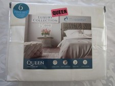LUXURY COLLECTION Queen 1500 TC Cotton Blend 6pc Sheet Set White COOL COMFORT