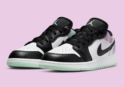 NIKE Air Jordan 1 Low GS Tie-Dye Black Sneakers DQ2514-100 SIZE 6Y / WOMEN'S 7.5
