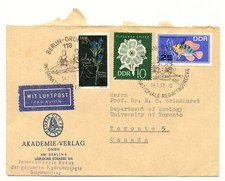 1967 Airmail Cover from East Germany to Canada. East Berlin Postmarks, DDR