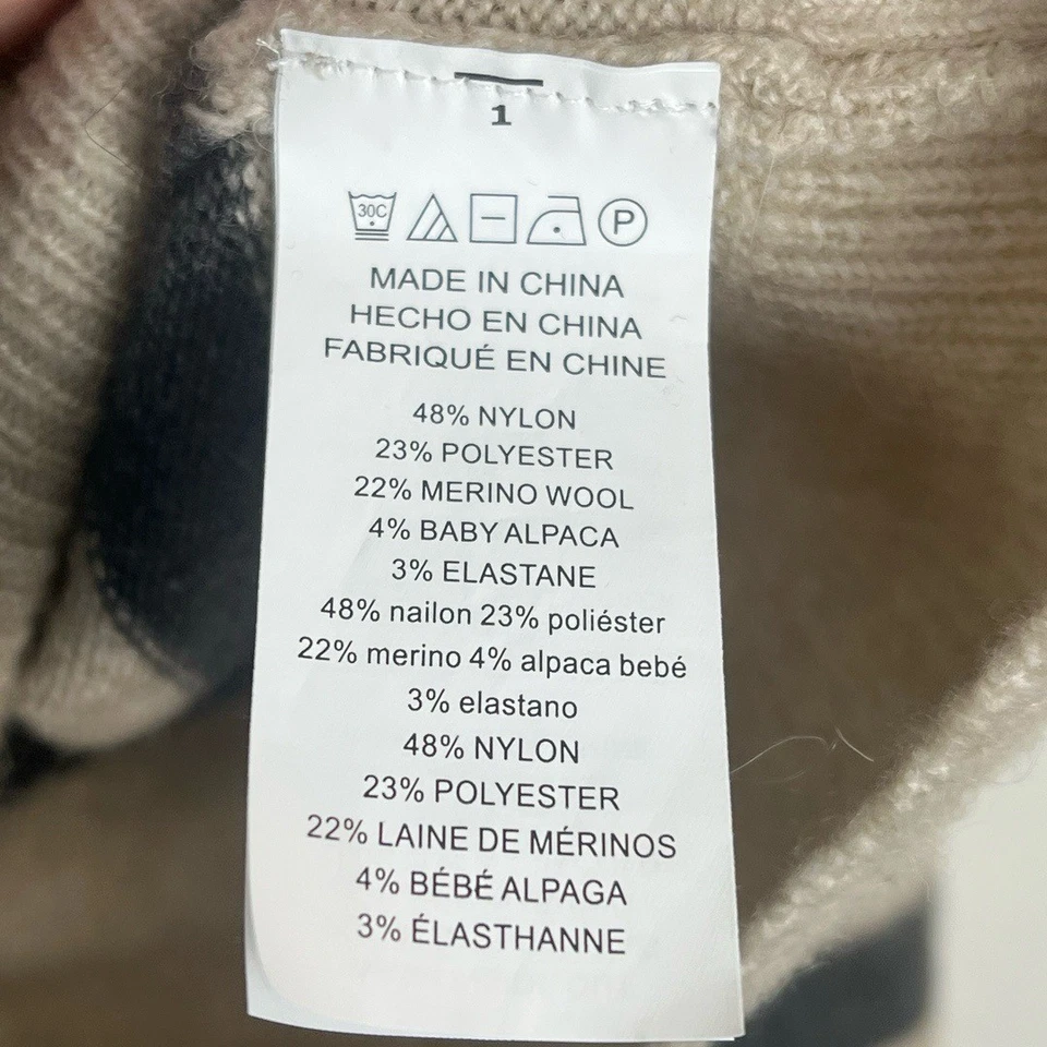 Свитер Michael Kors женский средний желтовато-коричневый серый в полоску тихий роскошный шерстяной ангорский - Изображение 3 из 4