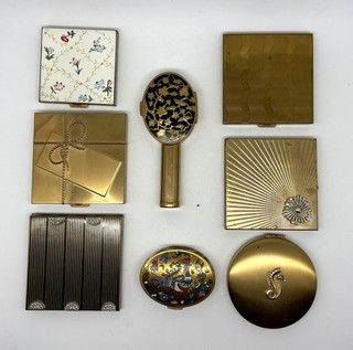Vintage Volupte Compacts Lot of 8 Good Condition One With Lipstick Holder