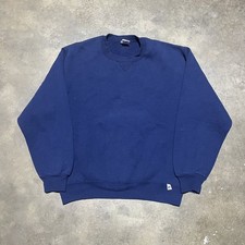 Vintage 90s Russell Athletic Navy Blank Boxy Sweatshirt 1990s