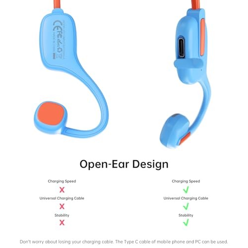 Kids Headphones Open Ear,Bluetooth 5.3 Air Conduction Wireless Lightweight - Picture 4 of 7