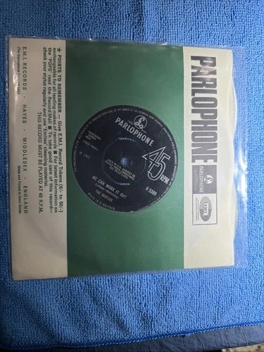 BEATLES FIRST PRESSING PARLOPHONE EMI RECORDS VINYL 45 Made In Great Britain