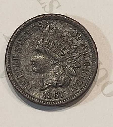 1861 Copper Nickel Indian Cent  Low Grade, Corroded, Good Details -C9901A