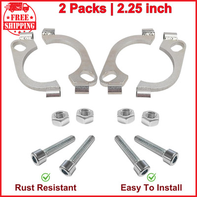 2 Packs 2.25 inch Split Flange Repair Kit, 2 Bolt 2.25''/57mm Exhaust Flange Flat