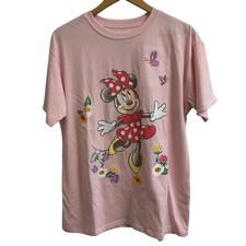 Camiseta Disney Minnie Mouse Mujer Camiseta Mediana Bordada y Gráfica Nueva