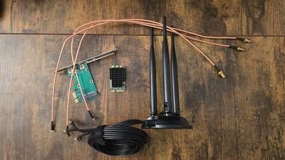 MikroTik R11e-5HacT 5GHz 3x3 MIMO Mini PCIe WiFi Card Kit Antenna Cables Adapter